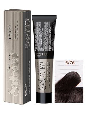 Краска-уход 5/76 DE LUXE SILVER для окрашивания волос светлый шатен коричнево-фиолетовый - фото 5158