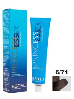 ESTEL PROFESSIONAL / Крем-краска 6/71 PRINCESS ESSEX для окрашивания волос темно-русый коричнево-пепельный, 60 мл - фото 5992