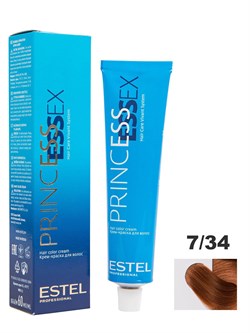 ESTEL PROFESSIONAL / Крем-краска 7/34 PRINCESS ESSEX для окрашивания волос средне-русый золотисто-медный/коньяк, 60 мл - фото 6001