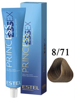 ESTEL PROFESSIONAL / Крем-краска 8/71 PRINCESS ESSEX для окрашивания волос светло-русый коричнево-пепельный, 60 мл - фото 6085