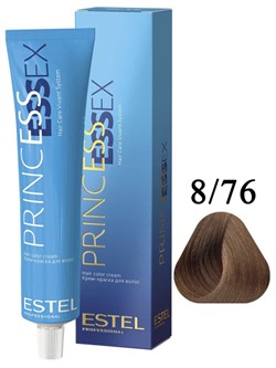 ESTEL PROFESSIONAL / Крем-краска 8/76 PRINCESS ESSEX для окрашивания волос светло-русый коричнево-фиолетовый, 60 мл - фото 6105