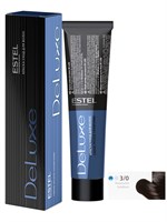 Краска-уход 3/0 DE LUXE для окрашивания волос темный шатен